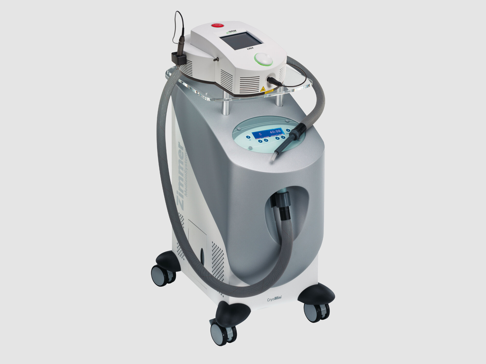 intros Medical Laser, Zubehör Hautkühlung cryo:mini in Kombination mit dem Diodenlaser lina:60i810